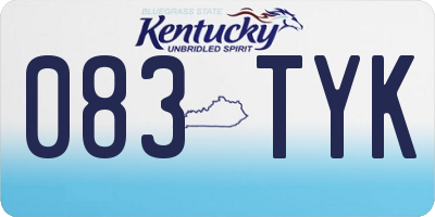 KY license plate 083TYK