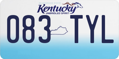 KY license plate 083TYL