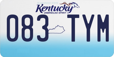 KY license plate 083TYM