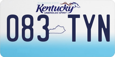 KY license plate 083TYN