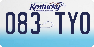 KY license plate 083TYO