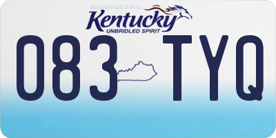 KY license plate 083TYQ