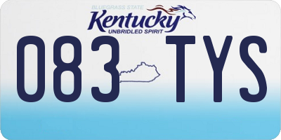 KY license plate 083TYS
