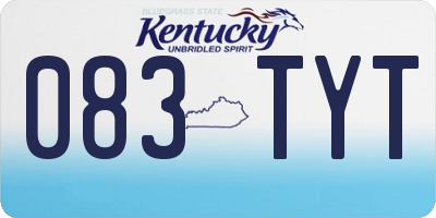 KY license plate 083TYT