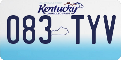KY license plate 083TYV