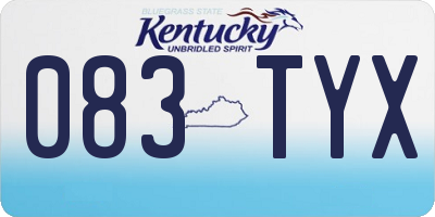 KY license plate 083TYX