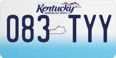 KY license plate 083TYY