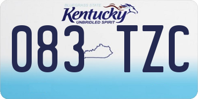 KY license plate 083TZC