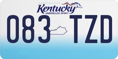 KY license plate 083TZD