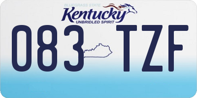 KY license plate 083TZF