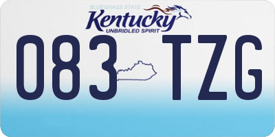 KY license plate 083TZG
