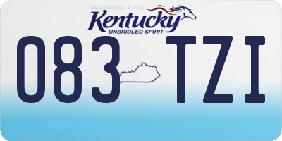 KY license plate 083TZI