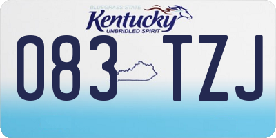 KY license plate 083TZJ
