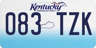 KY license plate 083TZK