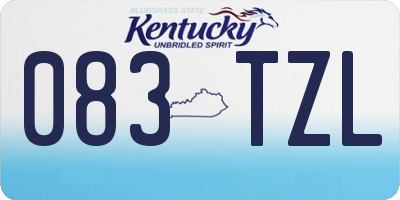KY license plate 083TZL