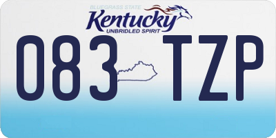 KY license plate 083TZP