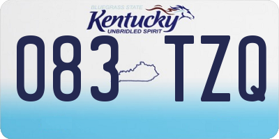 KY license plate 083TZQ