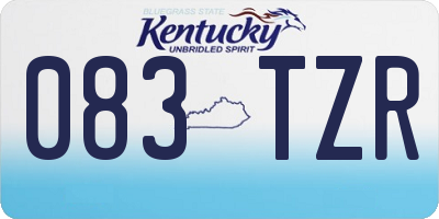 KY license plate 083TZR