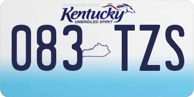 KY license plate 083TZS