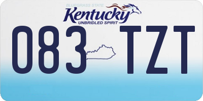KY license plate 083TZT