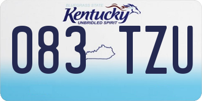 KY license plate 083TZU