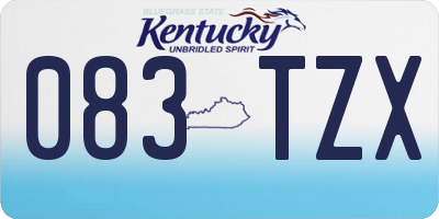 KY license plate 083TZX