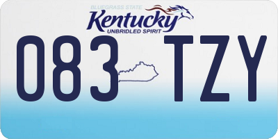 KY license plate 083TZY