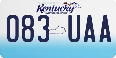 KY license plate 083UAA