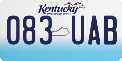 KY license plate 083UAB