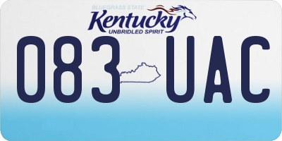 KY license plate 083UAC