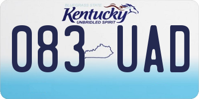KY license plate 083UAD