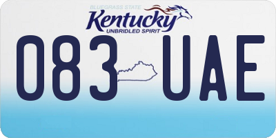 KY license plate 083UAE