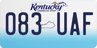 KY license plate 083UAF