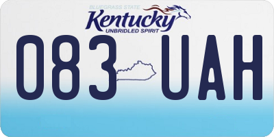 KY license plate 083UAH