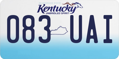 KY license plate 083UAI