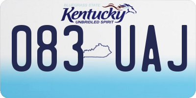KY license plate 083UAJ