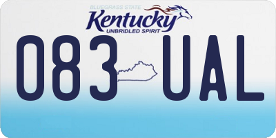KY license plate 083UAL