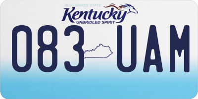 KY license plate 083UAM