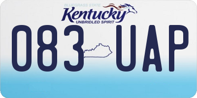 KY license plate 083UAP