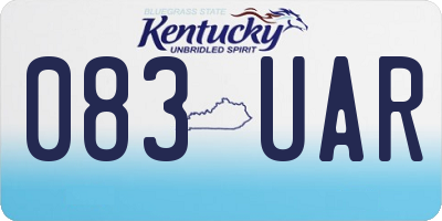 KY license plate 083UAR