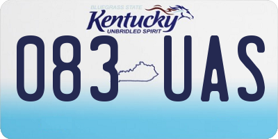 KY license plate 083UAS