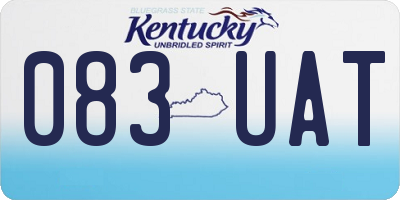 KY license plate 083UAT