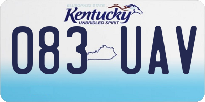 KY license plate 083UAV