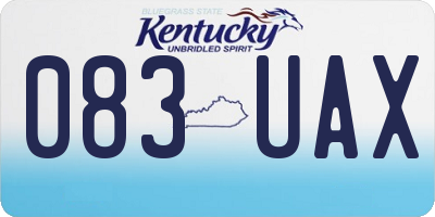 KY license plate 083UAX