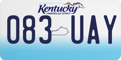 KY license plate 083UAY