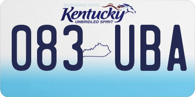 KY license plate 083UBA