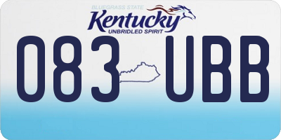 KY license plate 083UBB