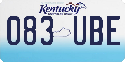 KY license plate 083UBE
