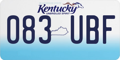 KY license plate 083UBF
