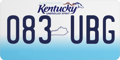 KY license plate 083UBG